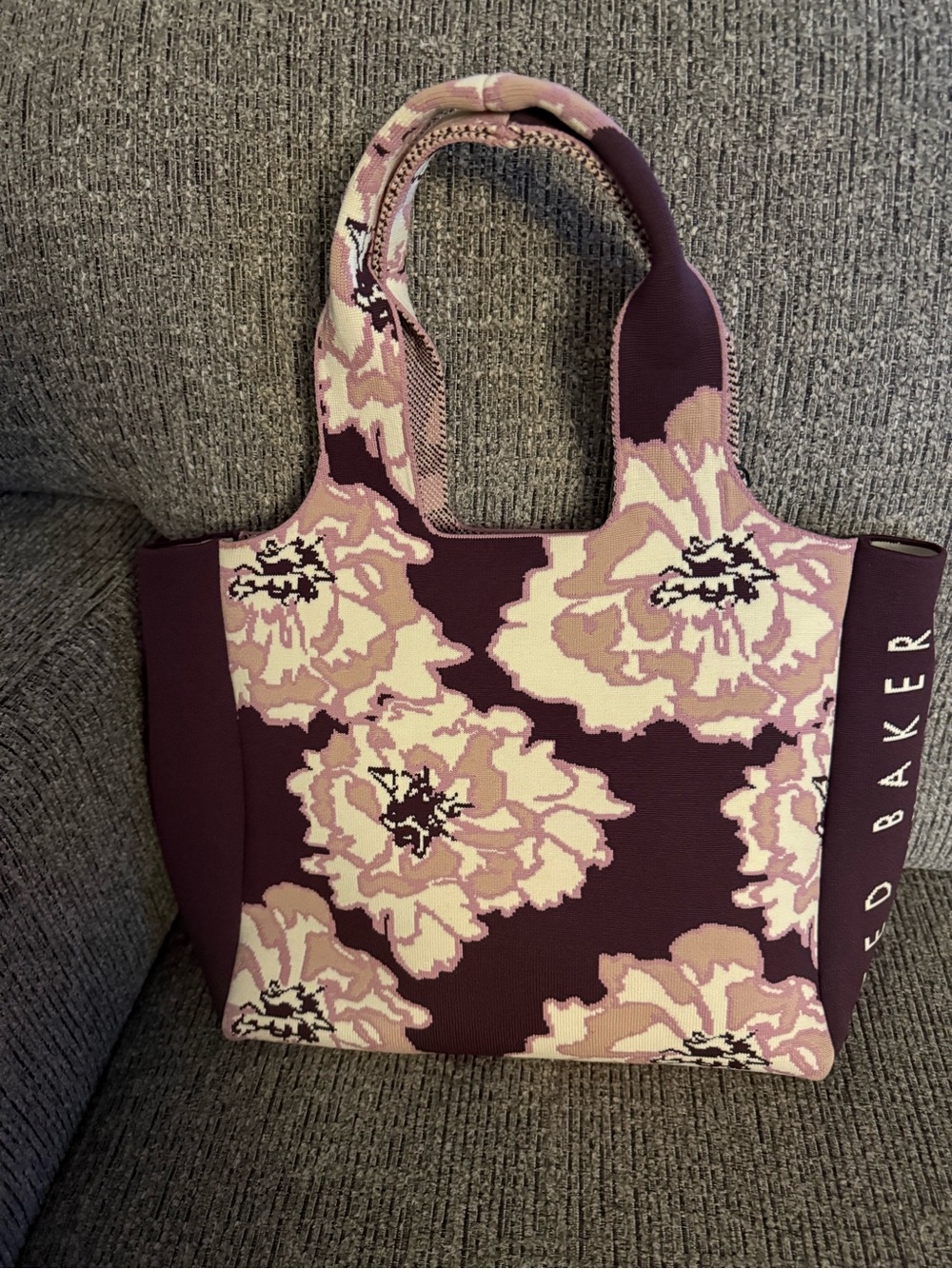 Ted Baker Plum and Cream Floral Neoprene Tote